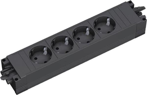 Bachmann STEP BASE modulær GST18 stikkontakt med 4 kontakter / sort