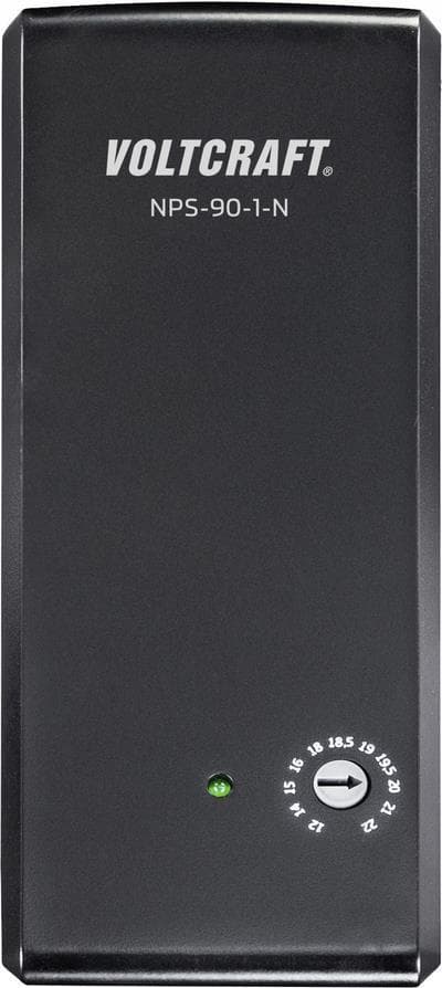 Voltcraft NPS-90-1-N notebook strømadapter 90 W 5 V/DC, 12 V/DC, 14 V/DC, 15 V/DC, 16 V/DC, 18 V/DC, 18,5 V/DC, 19 V / DC, 19