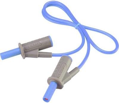 VOLTCRAFT Meget fleksibel sikkerhedstestledning [lamelstik 4 mm - lamelstik 4 mm] 0,5 m blå MSB-501 10 A (VC-8063410)