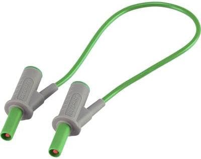 VOLTCRAFT mycket flexibel säkerhetstestledning [Multilamplugg 4 mm - Multilamplugg 4 mm] 0,25 m Grön MSB-501 10 A (VC-8063530)