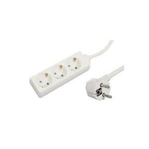 MicroConnect - strømskinne - indgang, indgang CEE 7/7 - udgangsforbindelser: 3 - 3 m - hvid