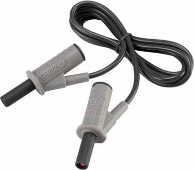 VOLTCRAFT Mycket flexibel säkerhetstestkabel [lamellplugg 4 mm - lamellplugg 4 mm] 1 m svart MSB-501 10 A (VC-8063375)