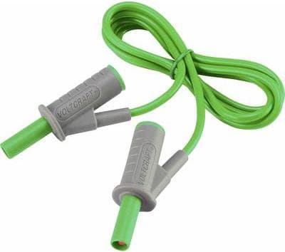 VOLTCRAFT Meget fleksibel sikkerhedstestledning [lamelstik 4 mm - lamelstik 4 mm] 1 m grøn MSB-501 10 A (VC-8063510)