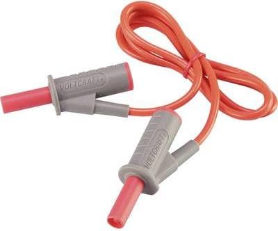 VOLTCRAFT erittäin joustava turvatestijohto [Multilam Plug 4 mm - Multilam Plug 4 mm] 0,75 m Punainen MSB-501 10 A (VC-8063420)