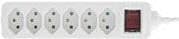 InLine - Strømskinne - AC 250V - 2300 watt - input, input T12 - udgangsstik: 6 (6 x T13) - 1,5 m ledning - Schweiz - hvid (16451X)