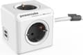 Miniatyrbild 2 av 8: PowerCube Extended Duo USB-uttag - NL/DE (Typ F) - Lämplig för 4 pluggar och 2 USB-portar - Kabel 3 mtr. - Vit grå