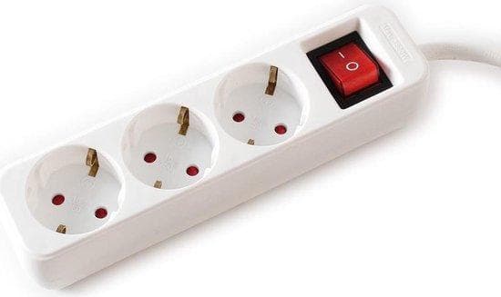 VALUE 3-vejs strømskinne med kontakt, hvid, 3m (19.99.1077)