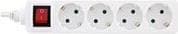 INLINE - grenuttag - AC 230 V - 3500 watt - utgångskontakter: 4 (4 x kontakter, 2-stift) - 3 m sladd - vit