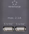 Miniatyrbillede 6 af 6: Renkforce 815A-CMB-SUSB Stikkontakt med afbryder 6-vejs Sort, Sølv PG stik 1 stk.