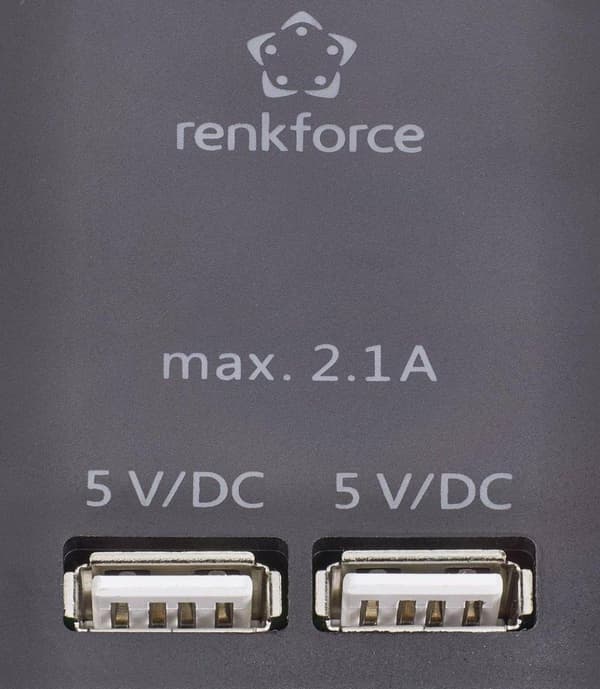 Renkforce 815A-CMB-SUSB Stikkontakt med afbryder 6-vejs Sort, Sølv PG stik 1 stk.