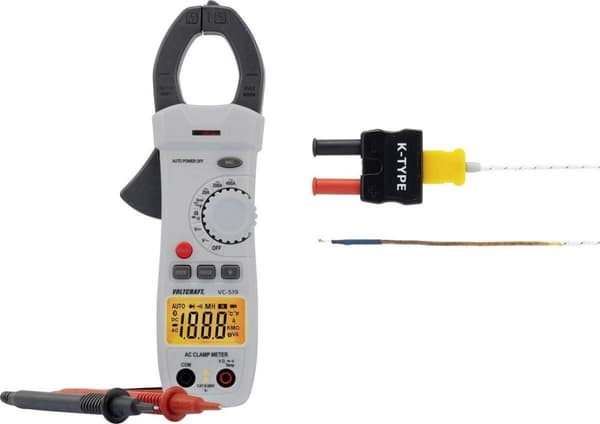 VOLTCRAFT VC-519 Clamp Meter Digital CAT III 600 V Näyttö (määrät): 2000