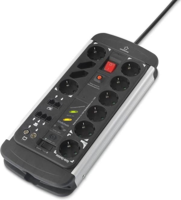 Renkforce 1015A-CMB-SXMS Master/slave stikkontakt 10-vejs Sort, Aluminium PG stik 1 stk.