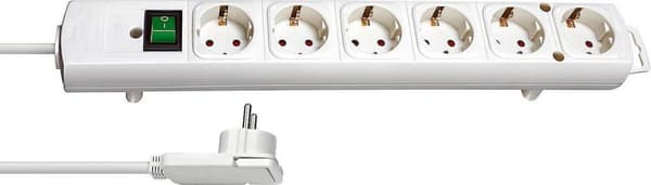 Brennenstuhl Comfort-Line Plus strømskinne med 6 rummelige kontakter / hvid - 2 meter