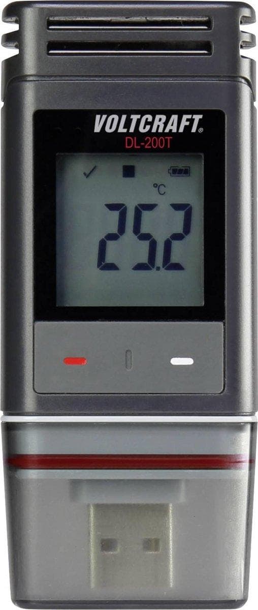 VOLTCRAFT DL-200T Lämpötilatietojen kirjausyksikkö Mitattava yksikkö: Lämpötila -30 - +60 °C PDF-toiminto