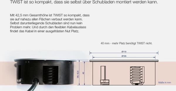 Bachmann Twist - Dubbel Sockel - Bänkskiva