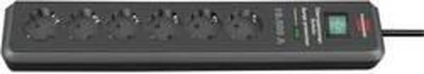 Brennenstuhl 1159540366 6-vejs strømskinne med overspændingsbeskyttelse - 3500W - 2m