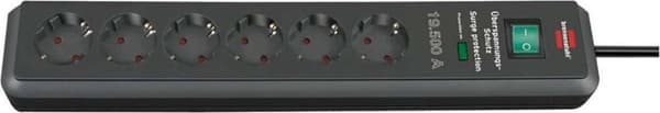 Brennenstuhl 1159540366 6-vejs strømskinne med overspændingsbeskyttelse - 3500W - 2m