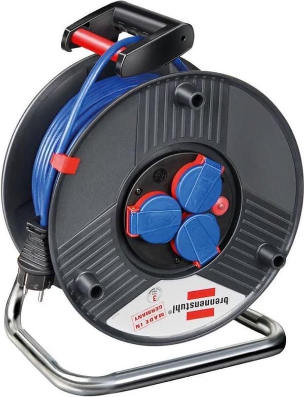 Brennenstuhl kabeltromle inklusive 50 meter kabel (3 stikkontakter)
