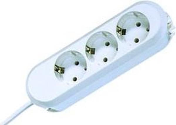 Bachmann 3x Schuko H05VV-F 3G 1,50mm² 16A/3680W 3m strømforlænger 3 AC udgang(e) Hvid