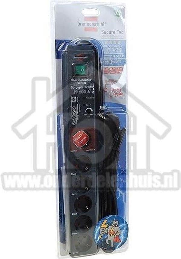 Brennenstuhl 1159490966 6-suuntainen jatkojohto 1 master- ja 5 orjapistorasialla - 16A - 3m