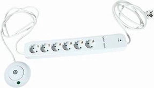 REV Multistikkontakt 6-fold 15m med fodkontakt