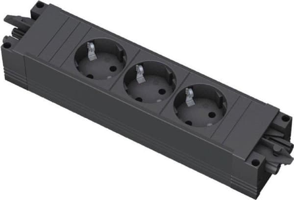 Bachmann Step - Stikkontakt - 3x 230V - GST18-3 Indgang og udgang - Sort