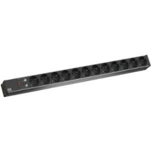 Bachmann IT PDU Basic - virranjakeluyksikkö (teline - asennettava) - AC 230V - 1-vaihe - tulo, tulo CEE 7/7 (SCHUKO) - lähtöliitännät: 12 (CEE7/3 (SCH
