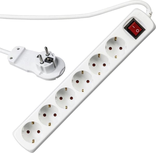 REV 0012626114-EF Stikkontakt med kontakt 6-vejs Hvidt PG stik 1 stk.