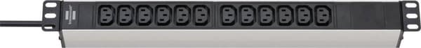 Brennenstuhl 1390007112 power extension 2 m 12 AC output(s) Indendørs Sort, Sølv