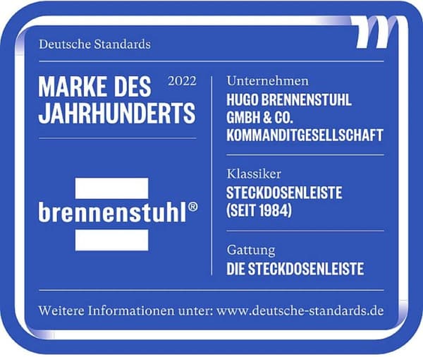 Brennenstuhl Premium-Protect-Line, 4-vägsuttag med överspänningsskydd 60 000 A (3m kabel, med strömbrytare, Made in Germany) silver/svart