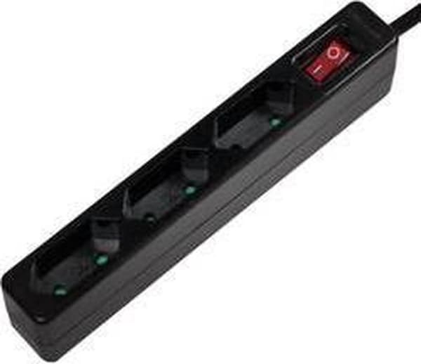 LogiLink LPS230B Pistorasia kytkimellä 3-tie musta muotoiltu pistoke 1 kpl
