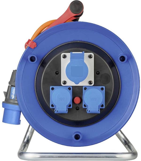 Brennenstuhl Garant CEE IP44 campingkabelopruller (CEE kabelopruller med 25m kabel H07RN-F 3G2.5 i orange, kabelopruller til permanent udendørs brug I