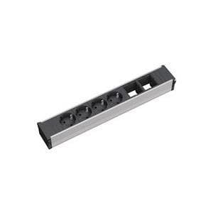 Bachmann 912.007 CONI Stor 4x beskyttelseskontakt 2x ABD, sort/sølv