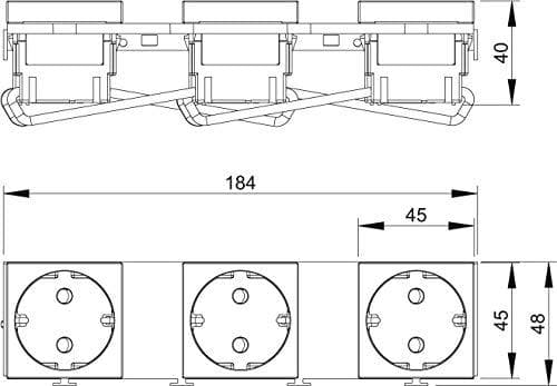 obo-bettermann Automatisk kanalisering. Golv - Stöd Modular 3 x 1 Mekanism VDE Polyamid
