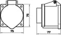 Miniatyrbillede 3 af 3: obo-bettermann - Stikkontakt Industriel CEE-32A 3-Pin + Neutral + PE 400V 32A