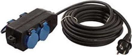 Bachmann - Power Strip - AC 230V - 3500 Watt - Indgang, Indgang CEE 7/7 - Udgangsforbindelser: 4 (4 x CEE 7/3) - 10m - Sort, Blå