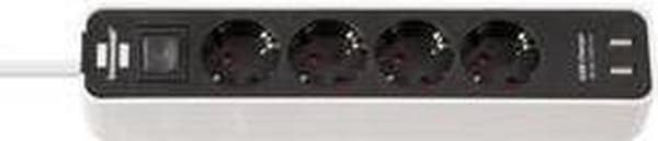 Brennenstuhl Ecolor power extension 1,5 m 4 AC output(s) Indendørs Sort, Hvid