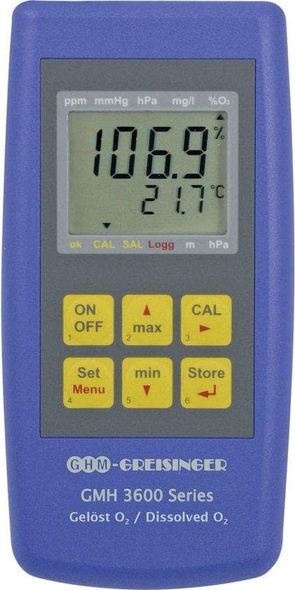 Greisinger GMH 3611-GL oxygenmålertryk, O2-koncentration, O2-mætning (610882)