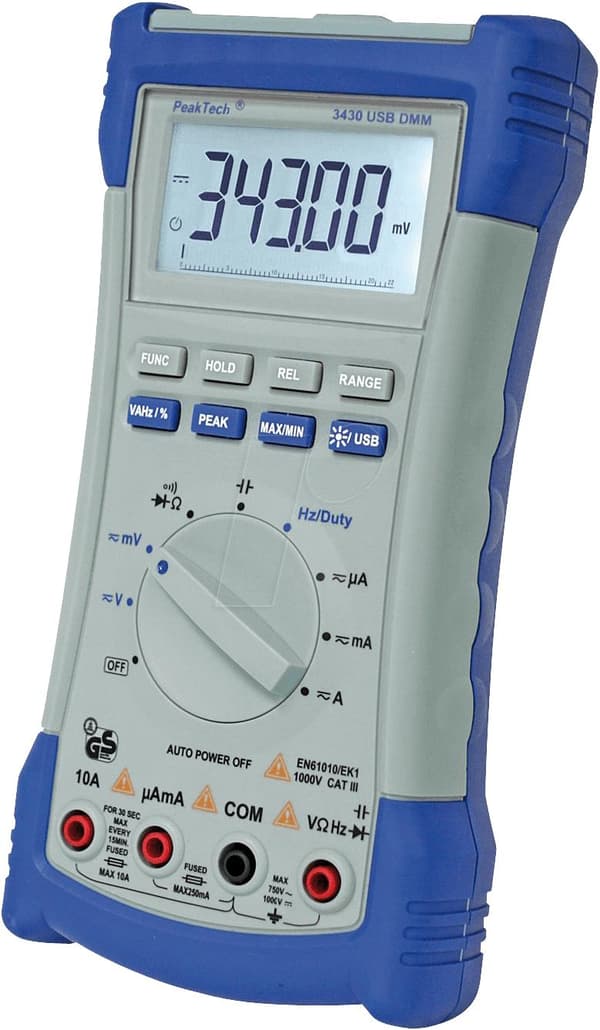 PeakTech digital multimeter TRMS AC 22000 cifre 700 VAC 1000 VDC 10 ADC (P 3430)