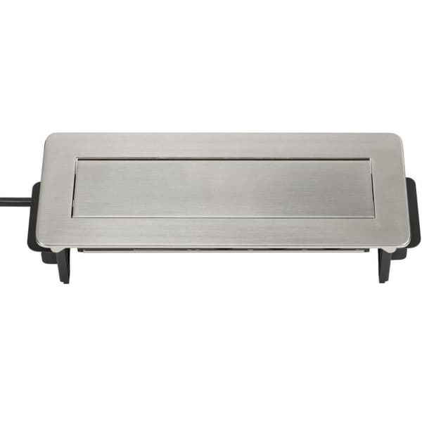 Brennenstuhl Indesk-Power skrivebord forsænket strømskinne med 3 kontakter og 2x USB / aluminium - 2 meter