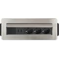 Miniatyrbillede 7 af 11: Brennenstuhl Indesk-Power skrivebord forsænket strømskinne med 3 kontakter og 2x USB / aluminium - 2 meter