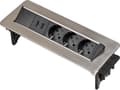 Miniatyrbillede 2 af 11: Brennenstuhl Indesk-Power skrivebord forsænket strømskinne med 3 kontakter og 2x USB / aluminium - 2 meter