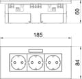 Miniatyrbillede 2 af 2: OBO Bettermann Drive Box Arbejdsflade MODUL45 SDERWD0GN3B 84 x 185 x 59 mm