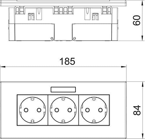 OBO Bettermann Drive Box Arbejdsflade MODUL45 SDERWD0GN3B 84 x 185 x 59 mm