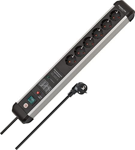 Brennenstuhl 1391010600 fatningsliste aluminium (anodiseret), sort beskyttelseskontakt 1 stk (1391010600)