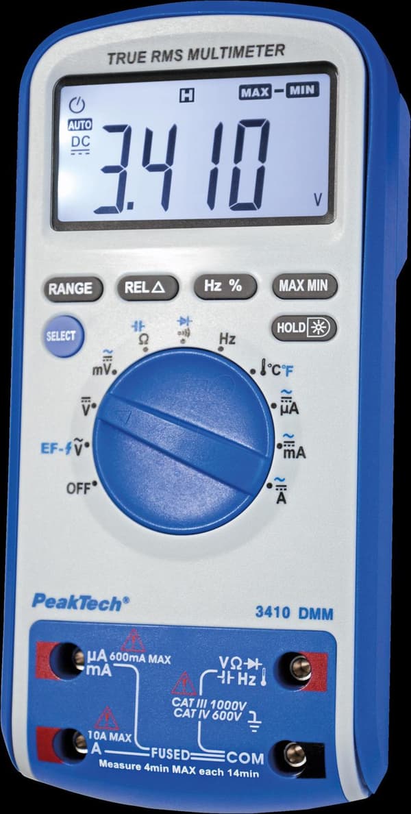 PeakTech digital multimeter TRMS AC 6000 cifre 700 VAC 1000 VDC 10 ADC (PeakTech 3410)