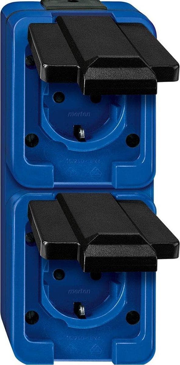 Sockel - Utanpåliggande - Skyddsjord - 2V - Vertikal - Blå - Slagtålig - Schneider Electric - 229286