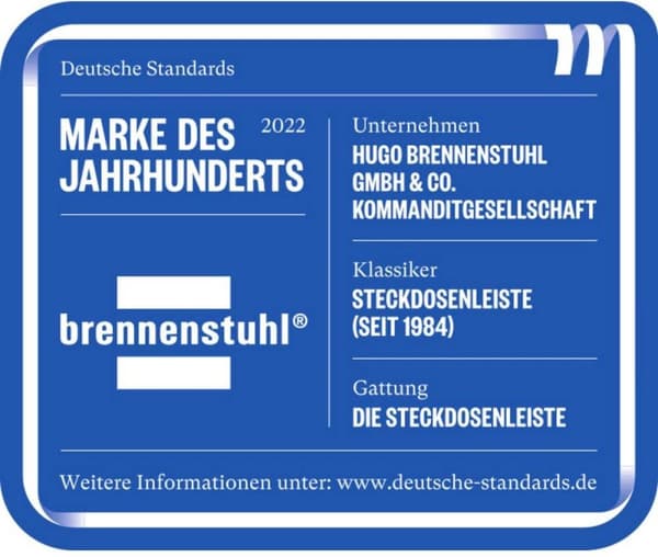 Brennenstuhl Premium-Line, 4-vägsuttag med överspänningsskydd upp till 60 000 A (1,8 m kabel och med strömbrytare, Made in Germany) svart
