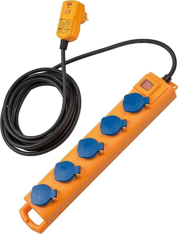 Brennenstuhl 1159900805 Stikkontakt med afbryder 5-vejs Gul PG stik 1 stk.