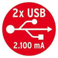 Miniatyrbillede 9 af 11: Brennenstuhl Tower Power skrivebord forsænket strømskinne med 3 kontakter og 2x USB / sort - 2 meter